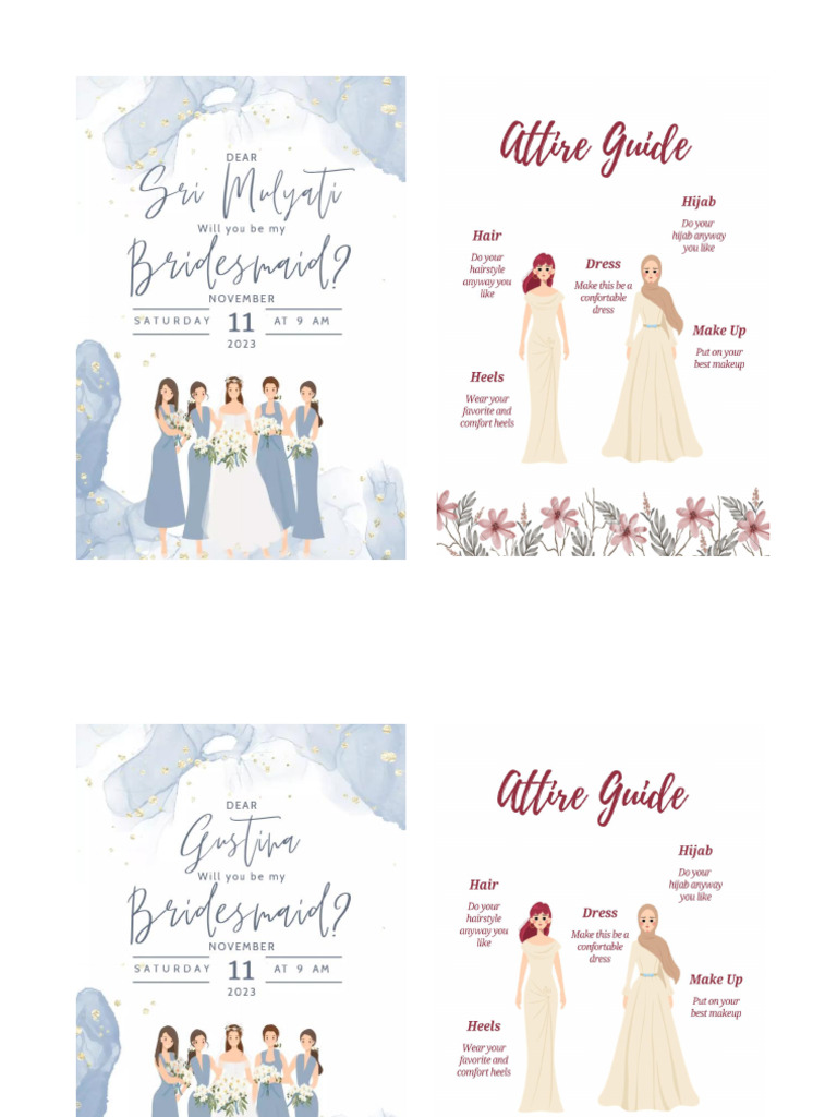Bridesmaid Card | PDF