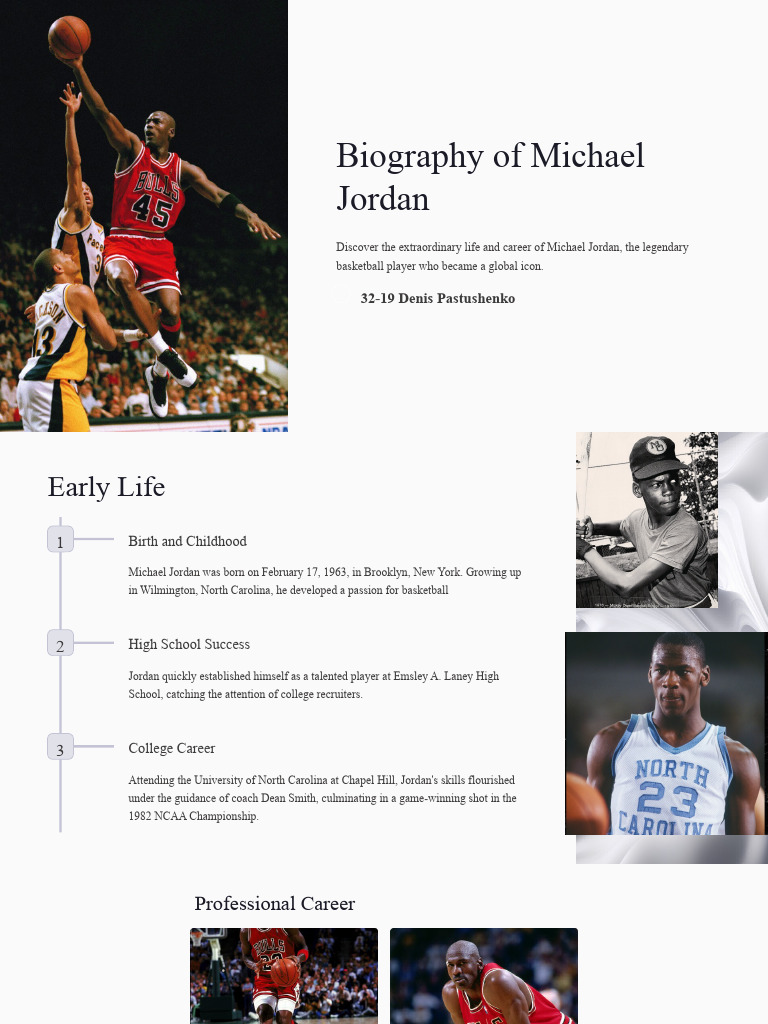 Short Biography Of Michael Jordan