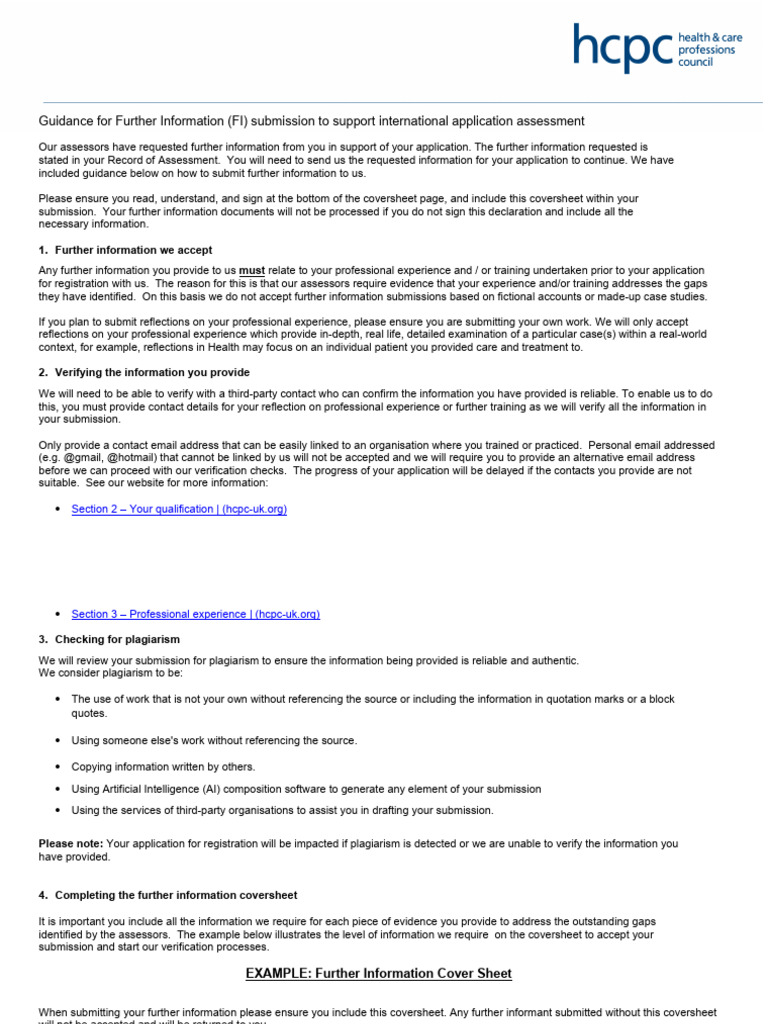 Guidance For Further Information Submission | PDF | Plagiarism ...