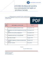 Grafic de Activitati Desfasurate Pentru Incurajarea Consumului de Lapte Si Produse Lactate