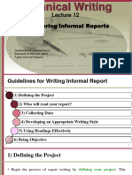 Lecture 12 - Technical Writing - Engineering InFormal Report