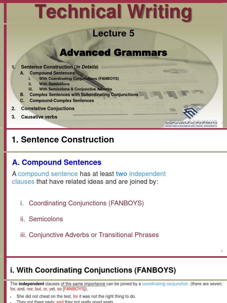 Lecture 5 - Technical Writing - Advanced Grammars | PDF | Semantic ...