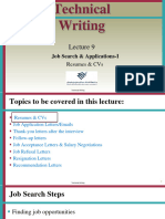 Lecture 9 - Technical Writing - Job Search and Applications-Part 1