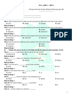 Ôn tập giữa học kì I - Unit 1 - Test 1 (key)