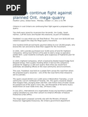 Citizens Continue Fight Against Planned Ont