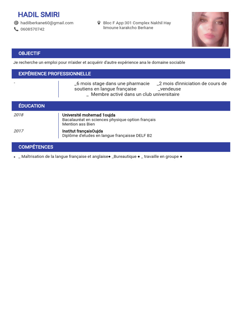 Recherche d'emploi de Hadil El Amrani | PDF | Évolution de carrière