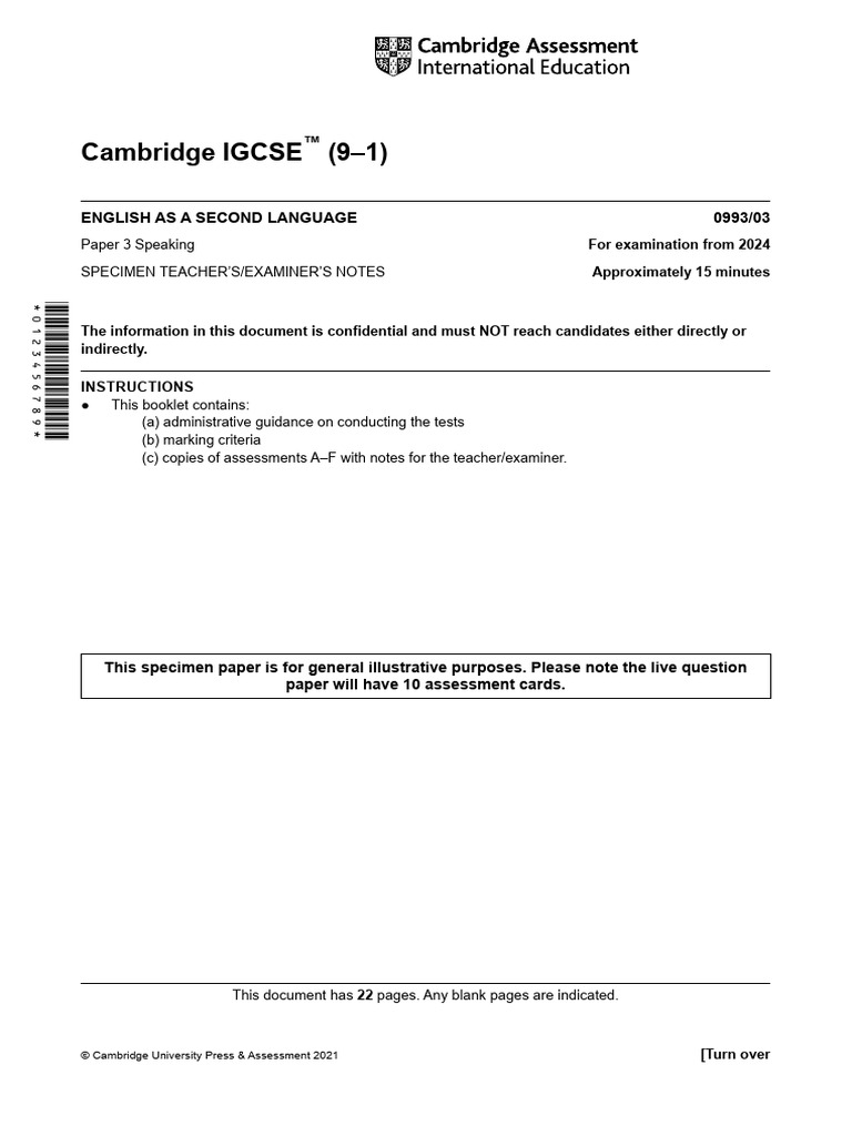 Specimen Paper 3 Business