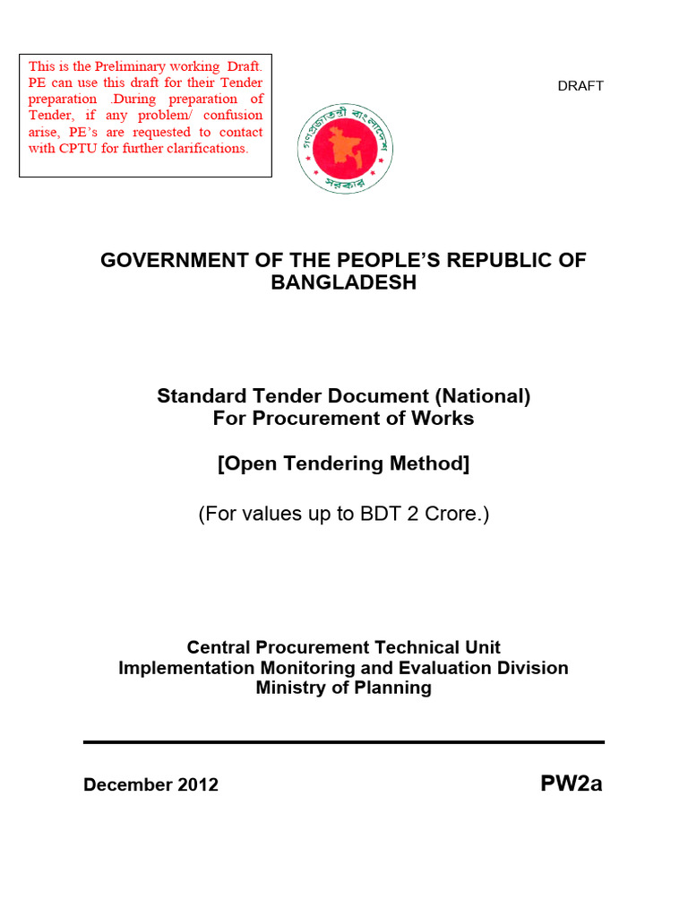 PW2a FINAL DRAFT | PDF | Procurement | Prices