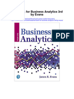 Test Bank For Business Analytics 3rd by Evans