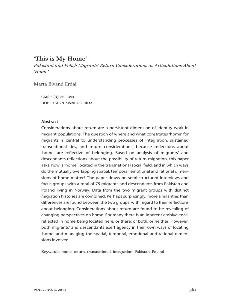 This is my home pdf human migration identity social science 