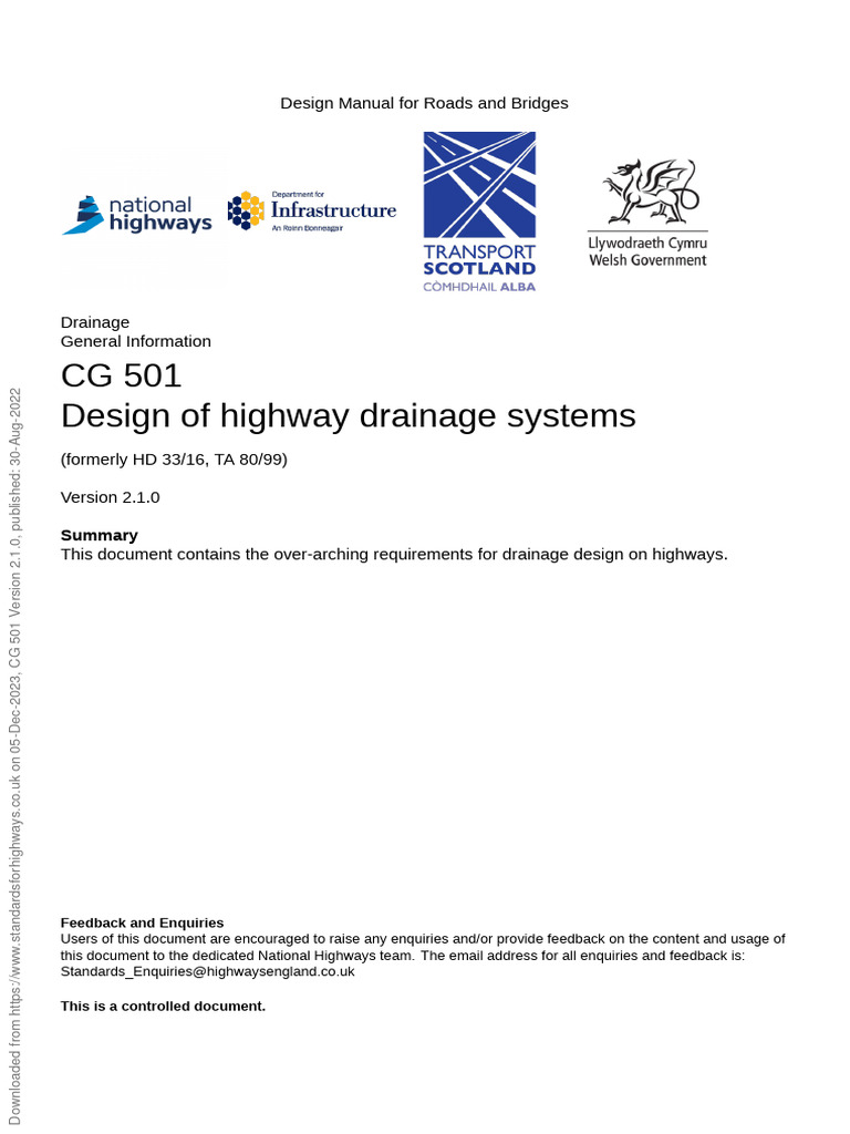 Highway Drainage Design Guidelines | PDF | Road | Storm Drain