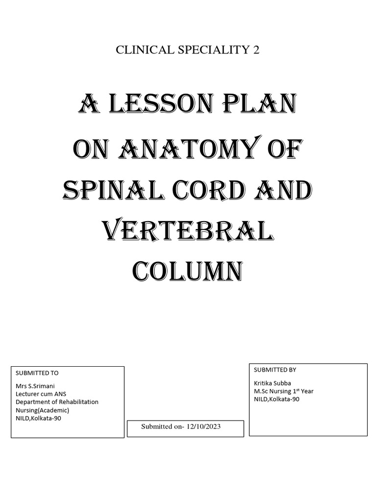 Anatomy of Spinal Cord & Vertebral Column | PDF | Vertebral Column ...