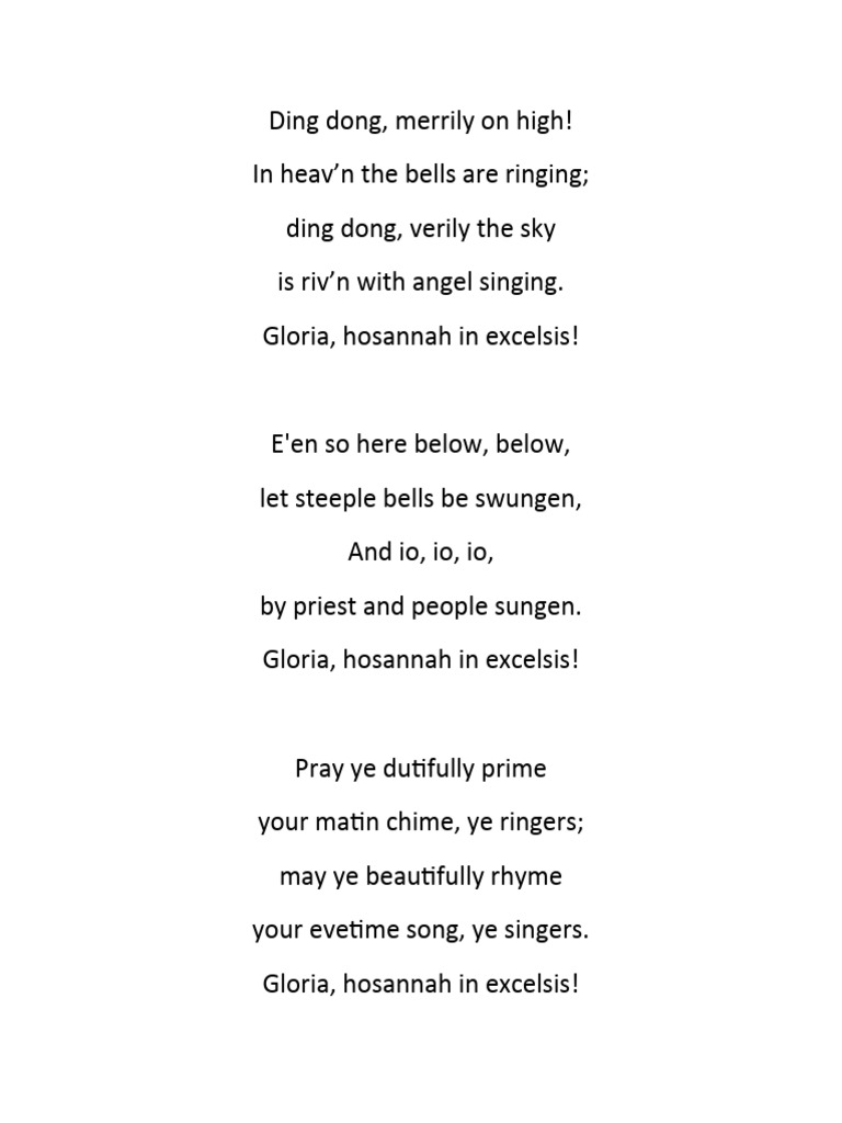 Ding dong lyrics pdf