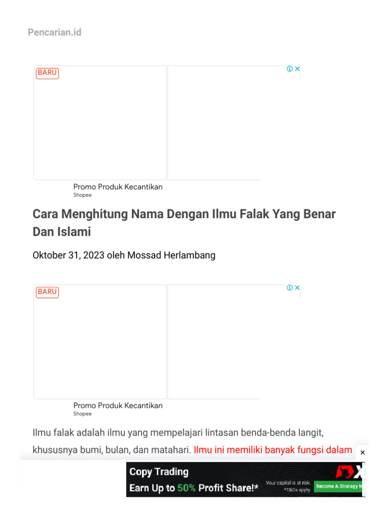 Cara Menghitung Nama Dengan Ilmu Falak Yang Benar Dan Islami