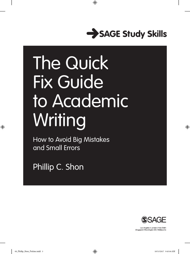 The Quick Fix Guide To Academic Writing | PDF | Comma | Language Mechanics