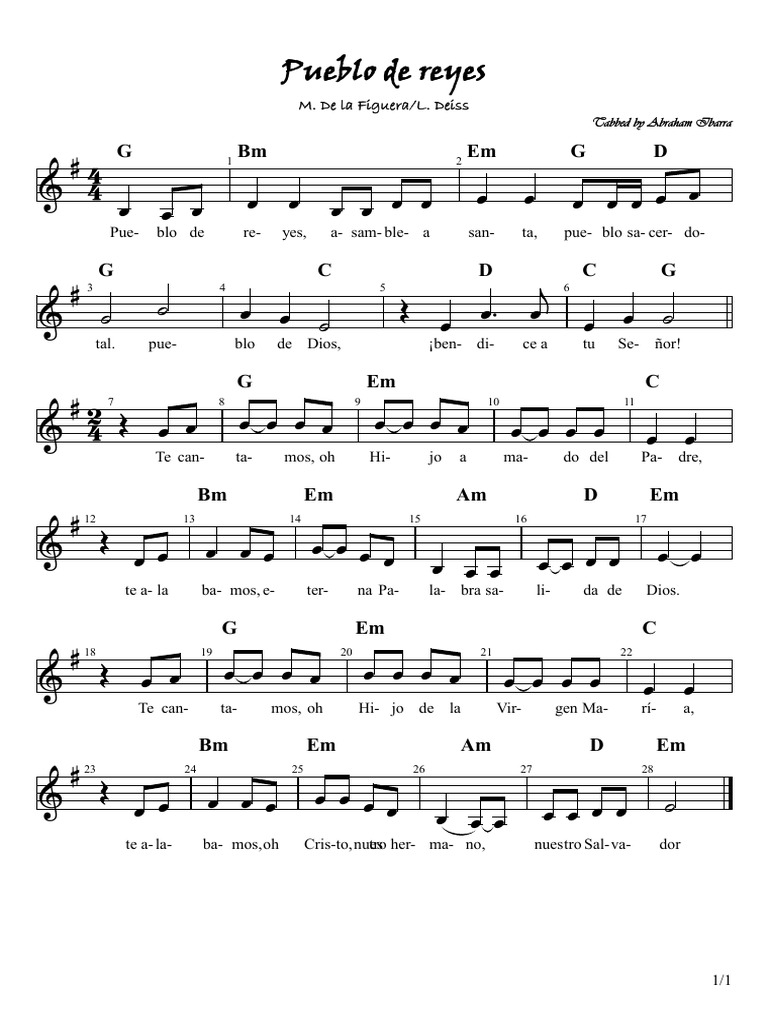 Letra y acordes de Pueblo de Reyes | PDF