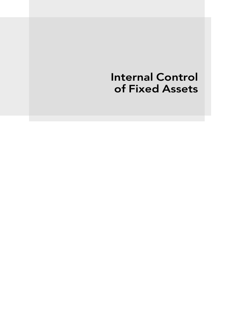 Internal Control of Fixed Assets - 2011 - King - Front Matter | PDF