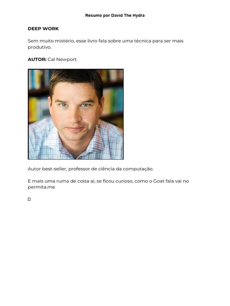 Deep work resumo download gr tis pdf tempo pensamento