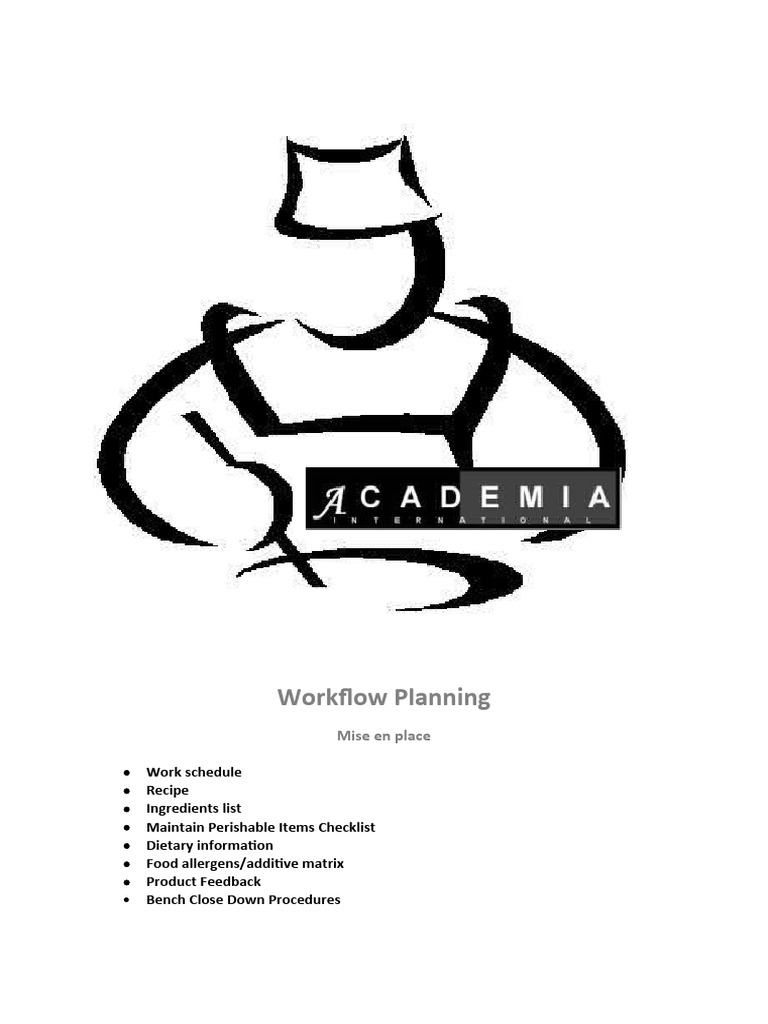 Workflow planning pdf food allergy french fries