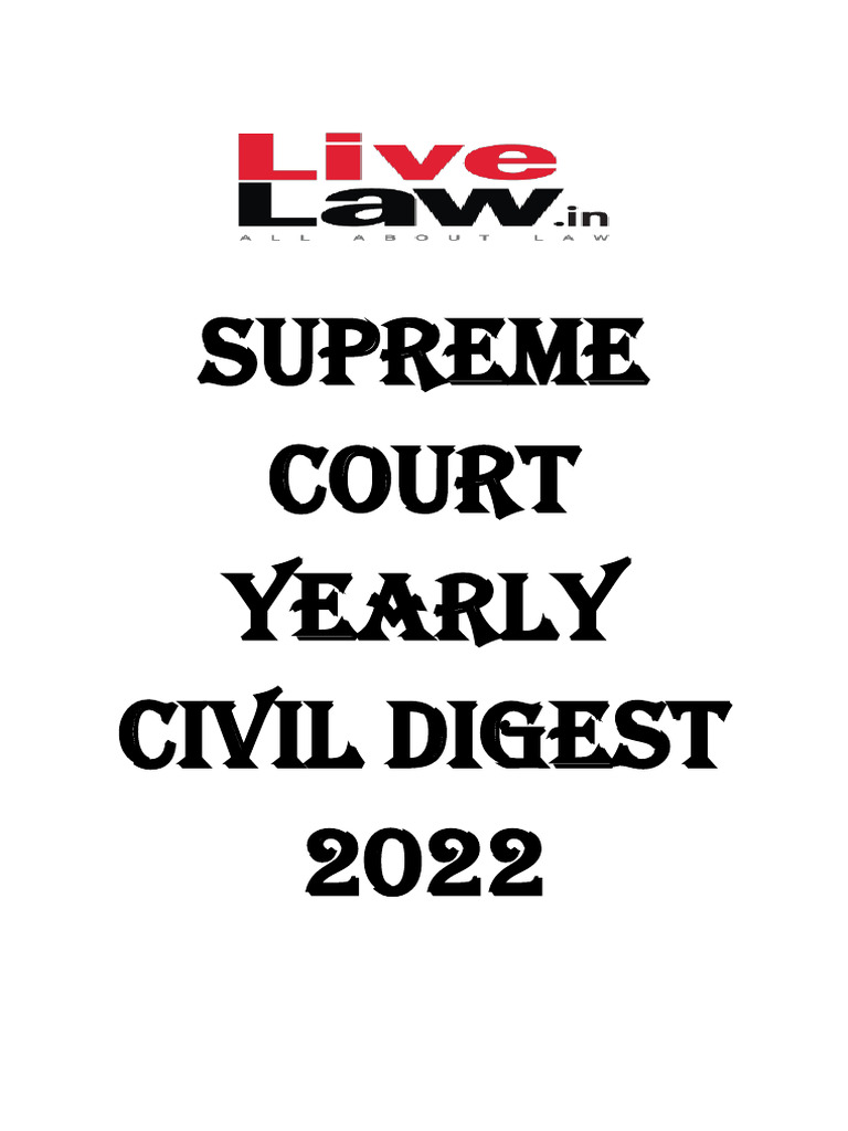 Supreme Court Yearly Civil Digest 2022 457201 | PDF