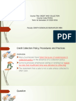 Credit Collection Policy Procedures and Practices