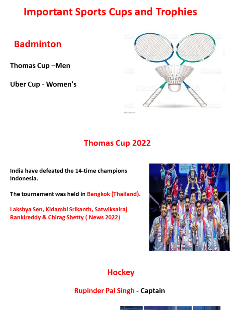 Major Sports Cups and Trophies 2022 | PDF