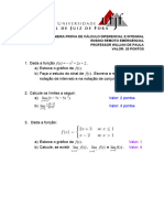 Prova 1 - Calculo