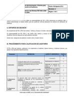 Criterios para Calificacion de Auditores