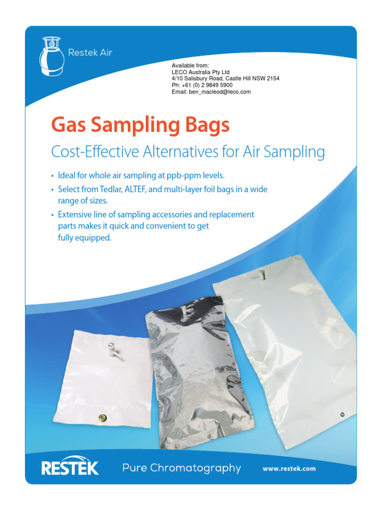Gas Sampling Bags PDF Volatile Organic Compound Gases