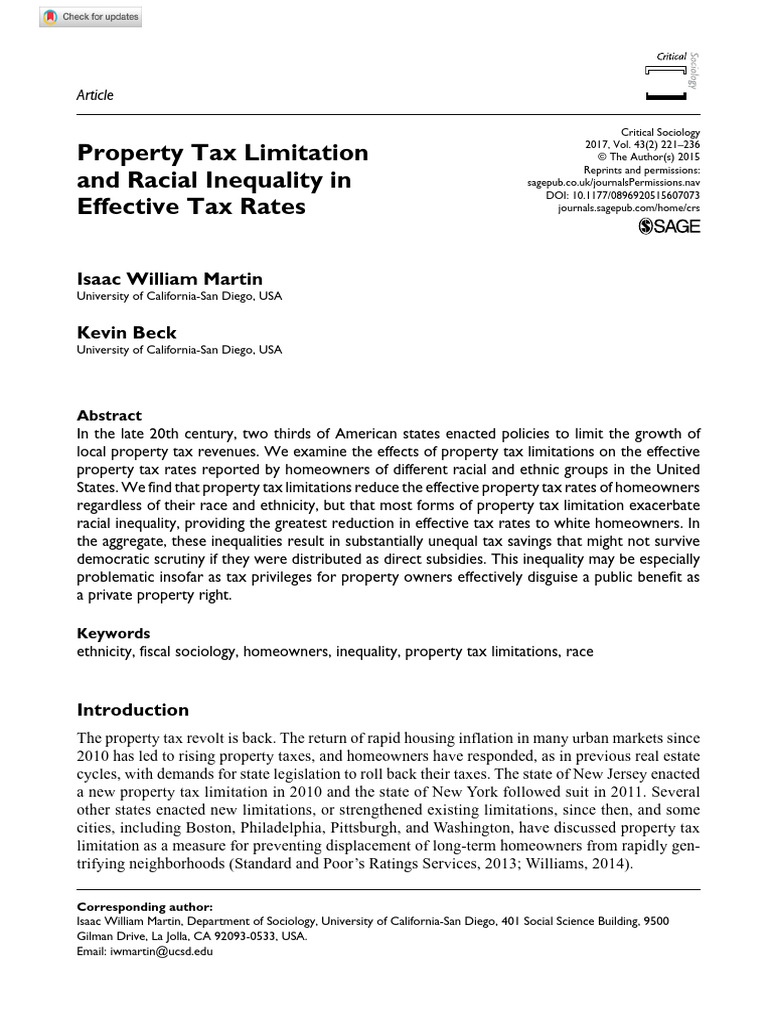 Martin Beck 2015 Property Tax Limitation and Racial Inequality in
