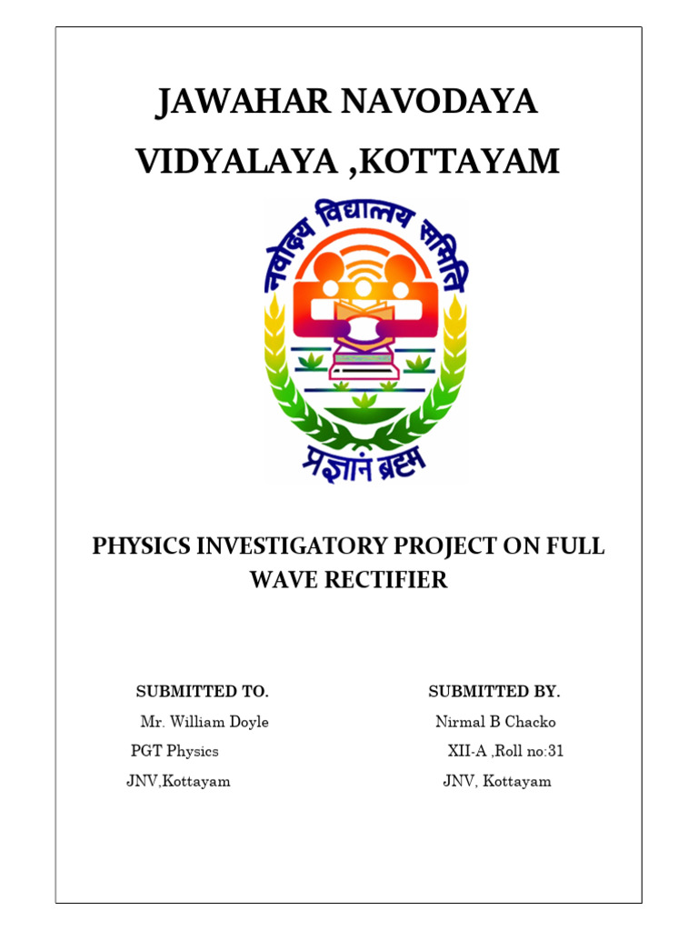 Full Wave Rectifier Project Report | PDF