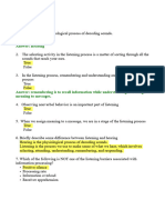 Oral Comm Chapter 5, 6, 9, and 10 Multiple Choice Questions and True or False Questions