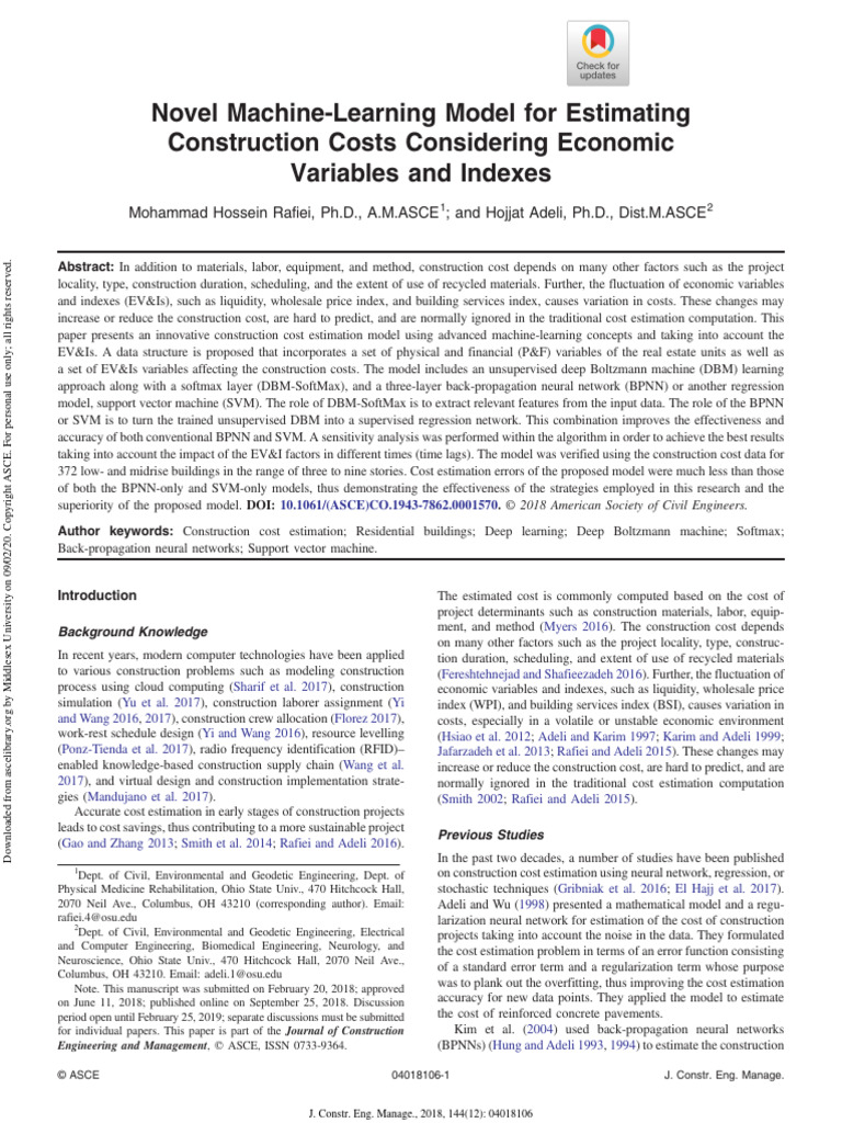 Novel Machine-Learning Model For Estimating | PDF