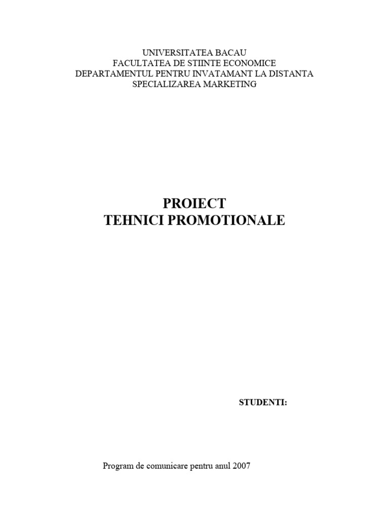 Tehnici Promotionale | PDF