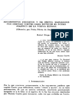 Argumentos Juridicos y de Hecho Empleados Por Hernan Cortes para Retener El Poder Politico de La Nueva España