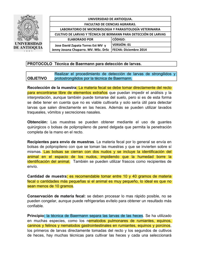 Técnica de Baermann para Detección de Larvas | PDF | Heces
