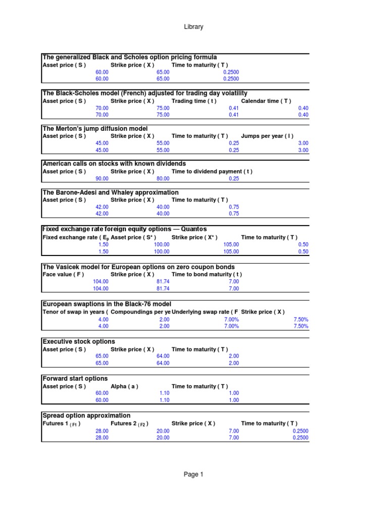 Comprehensive Option Pricing Models | PDF | Black–Scholes Model ...