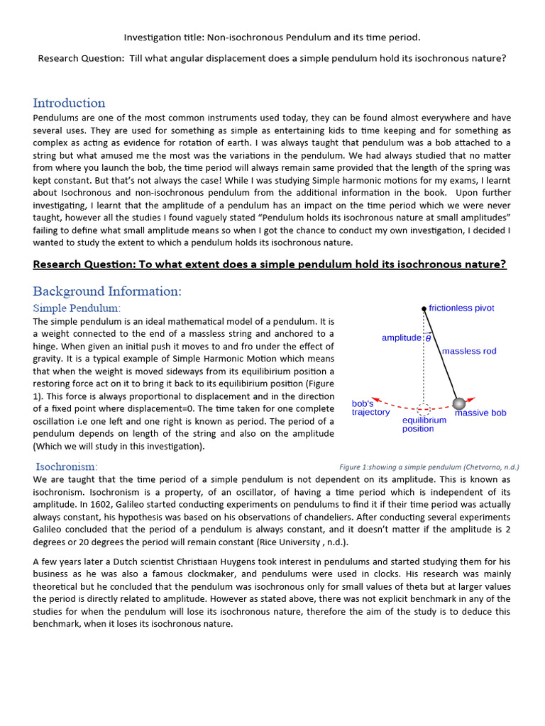 Physics IA | PDF | Pendulum | Observational Error