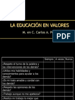 enseñanza de los valores