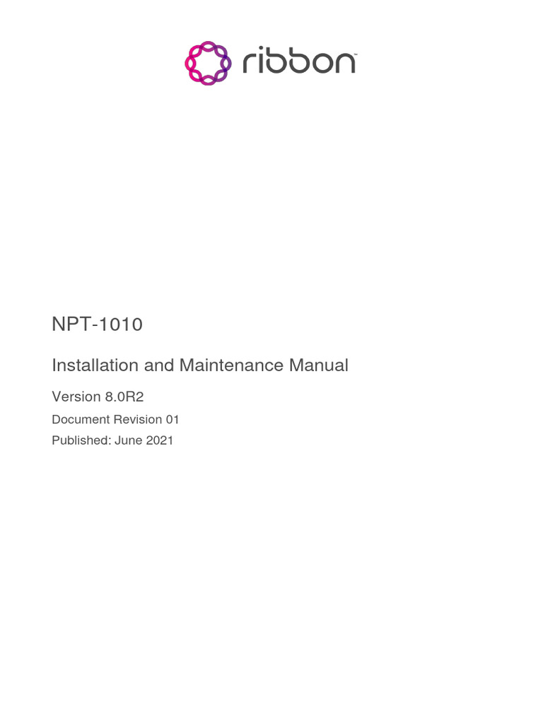 NPT-1010 V8.0R2 Installation and Maintenance Manual | PDF