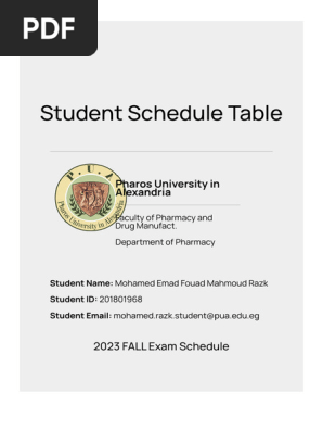 ESMS - Student Schedule Table