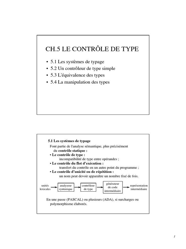 Contrôle et Manipulation des Types en Programmation | PDF | Type de ...