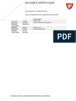 Cronograma de Aplicacion de La Prueba Diagnostica