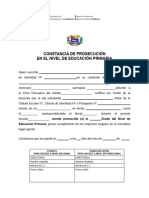 Constancia de Prosecución Entre Grados Del Nivel de Educación Primaria