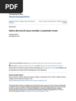 Sattvic diet and all-cause mortality_ a systematic review