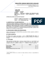 Modelo de Demanda de Indemnización Por Daños y Perjuicios A Favor Del Trabajador Público LP