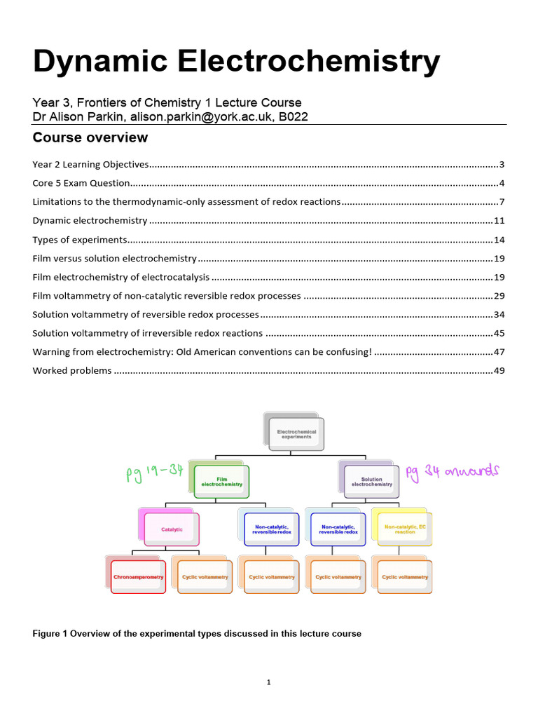 Dynamic Electrochemistry Overview | PDF | Electrochemistry | Redox