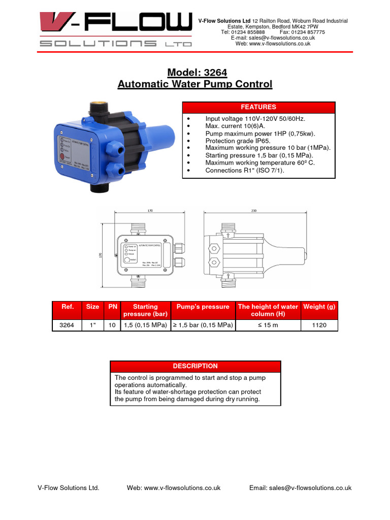 3264 Automatic Water Pump Control | PDF | Pump | Electrical Connector