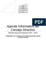 Agenda Informativa Del Consejo Directivo: Periodo Anual de Sesiones 2014 - 2015