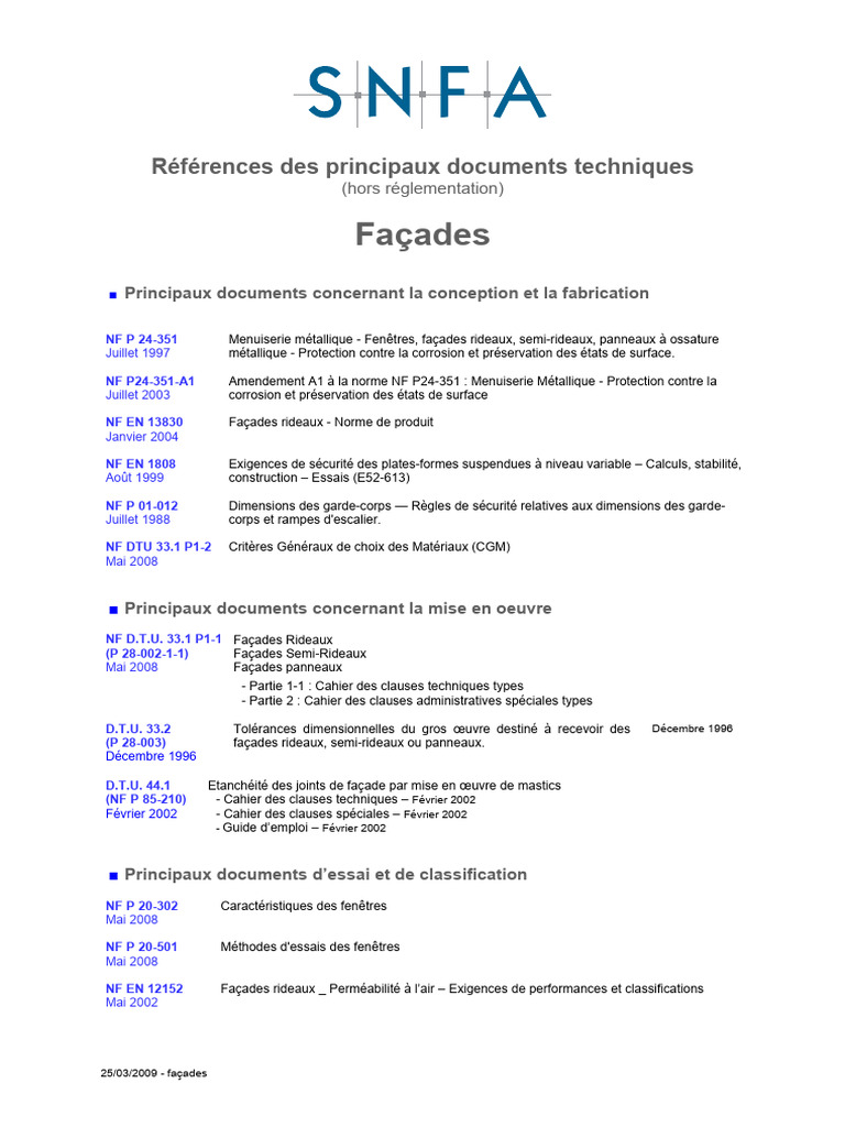 Normes DTU pour Façades Métalliques | PDF | Lunettes | Code de la ...